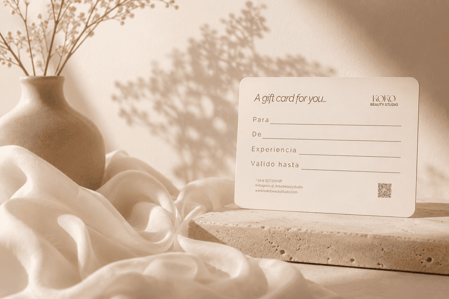 Gift Card de Koko Beauty Studio para regalar una experiencia de belleza