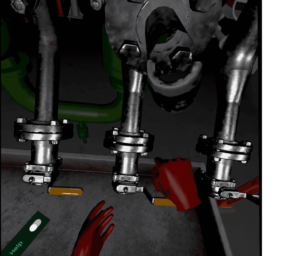 man playing VR goggles