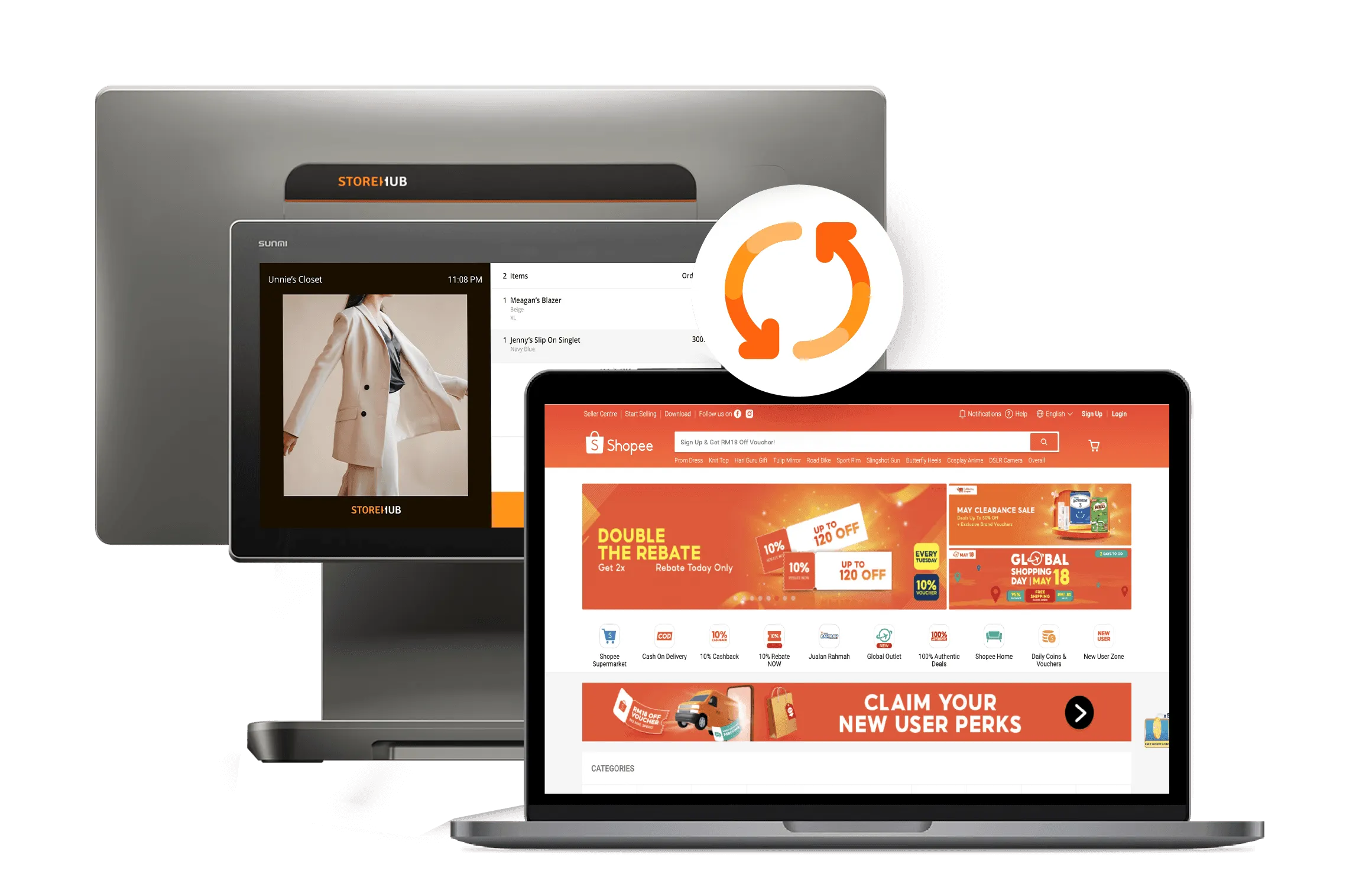 POS system with marketplace integration for Shopee, Lazada, and TikTok Shop order management