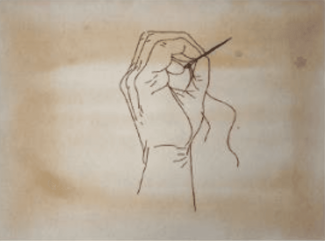 herd of sheep on road painting