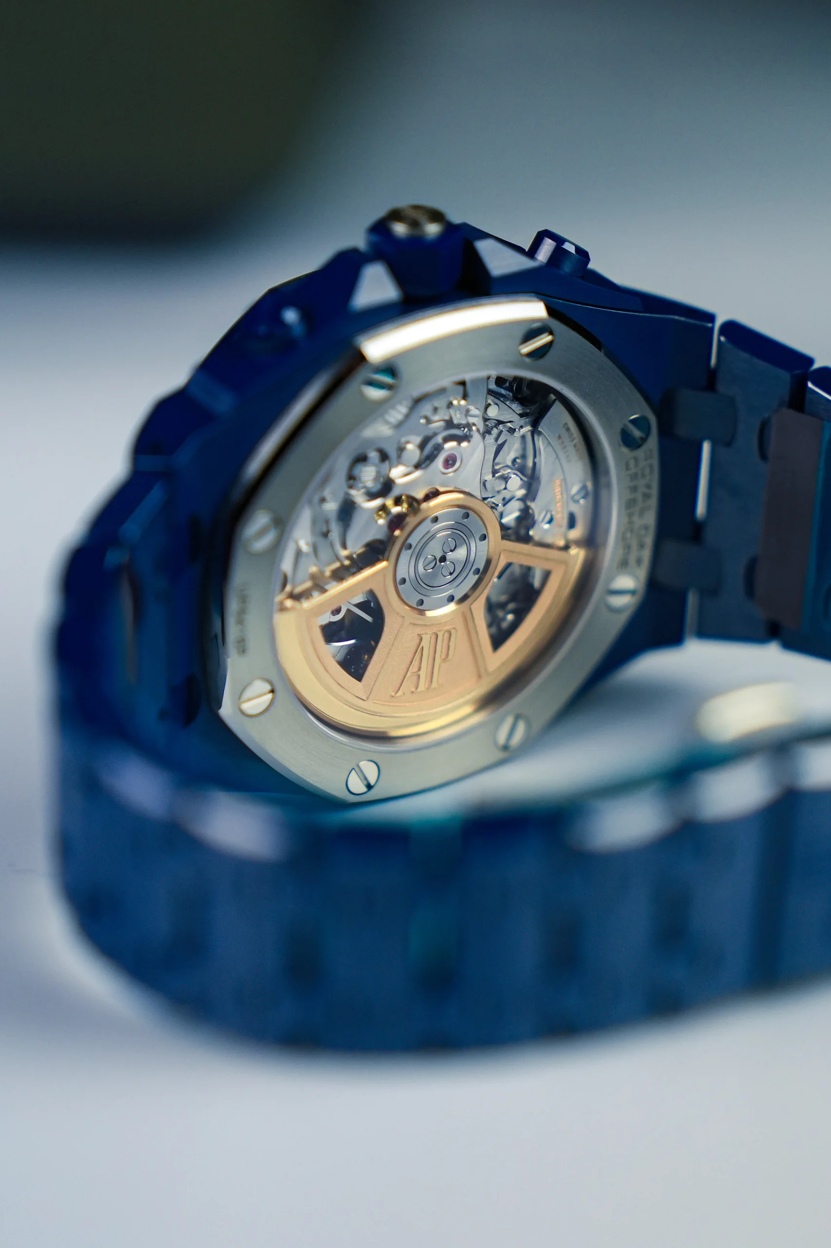 Caseback of the Audemars Piguet Royal Oak Offshore Blue Ceramic 26238CD