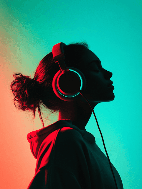 Person listening with headphones representing Eternal's personalized health podcast feature