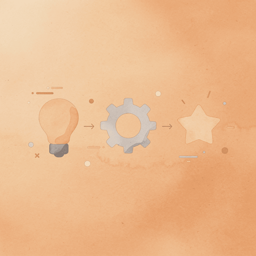 Three connected icons showing validation process from testing to execution to results