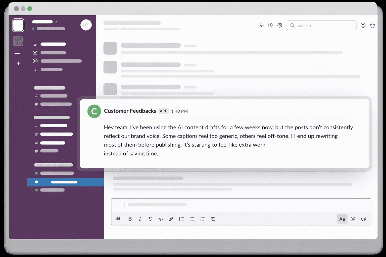 User feedback that triggered the investigation
