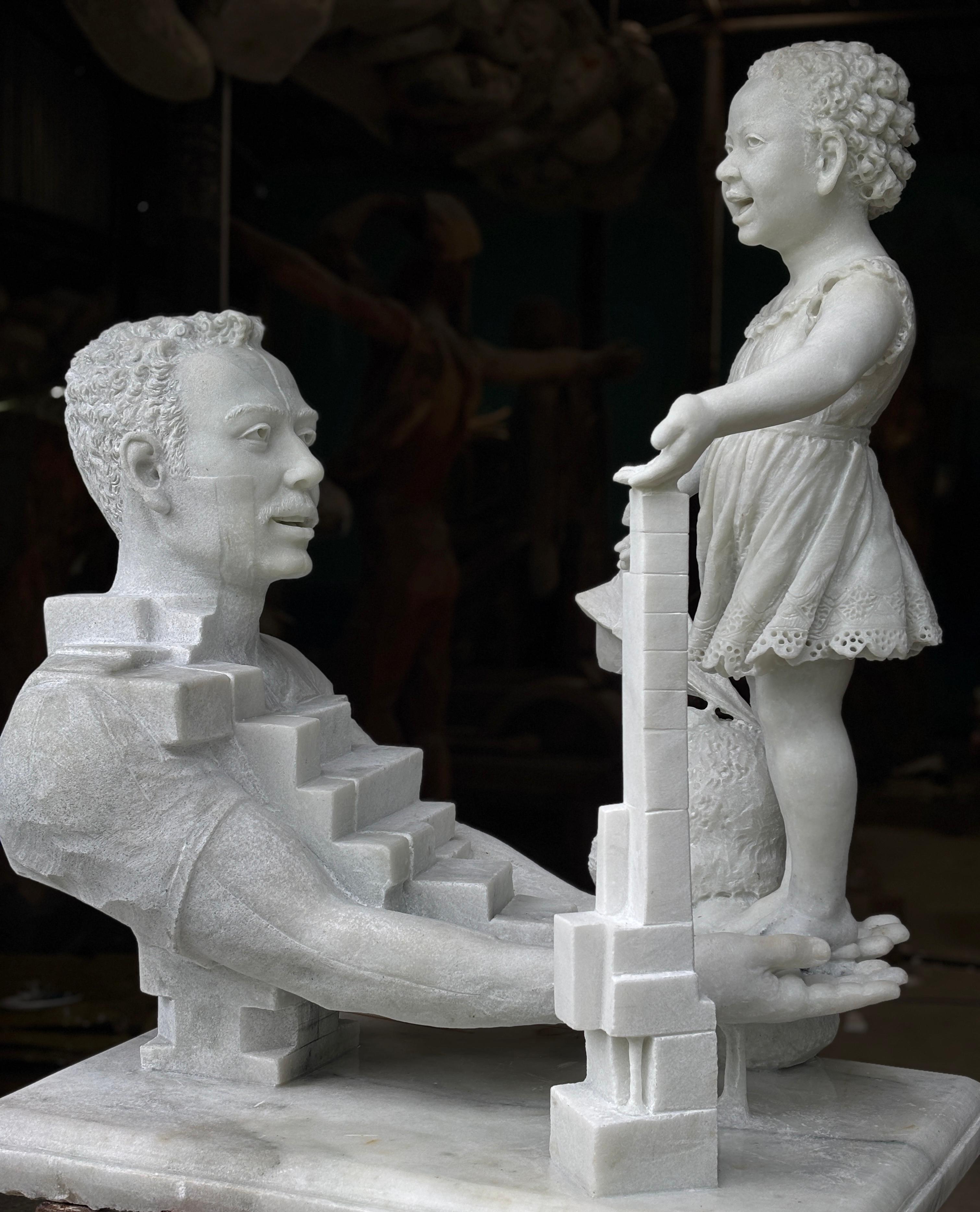 herd of sheep on road painting