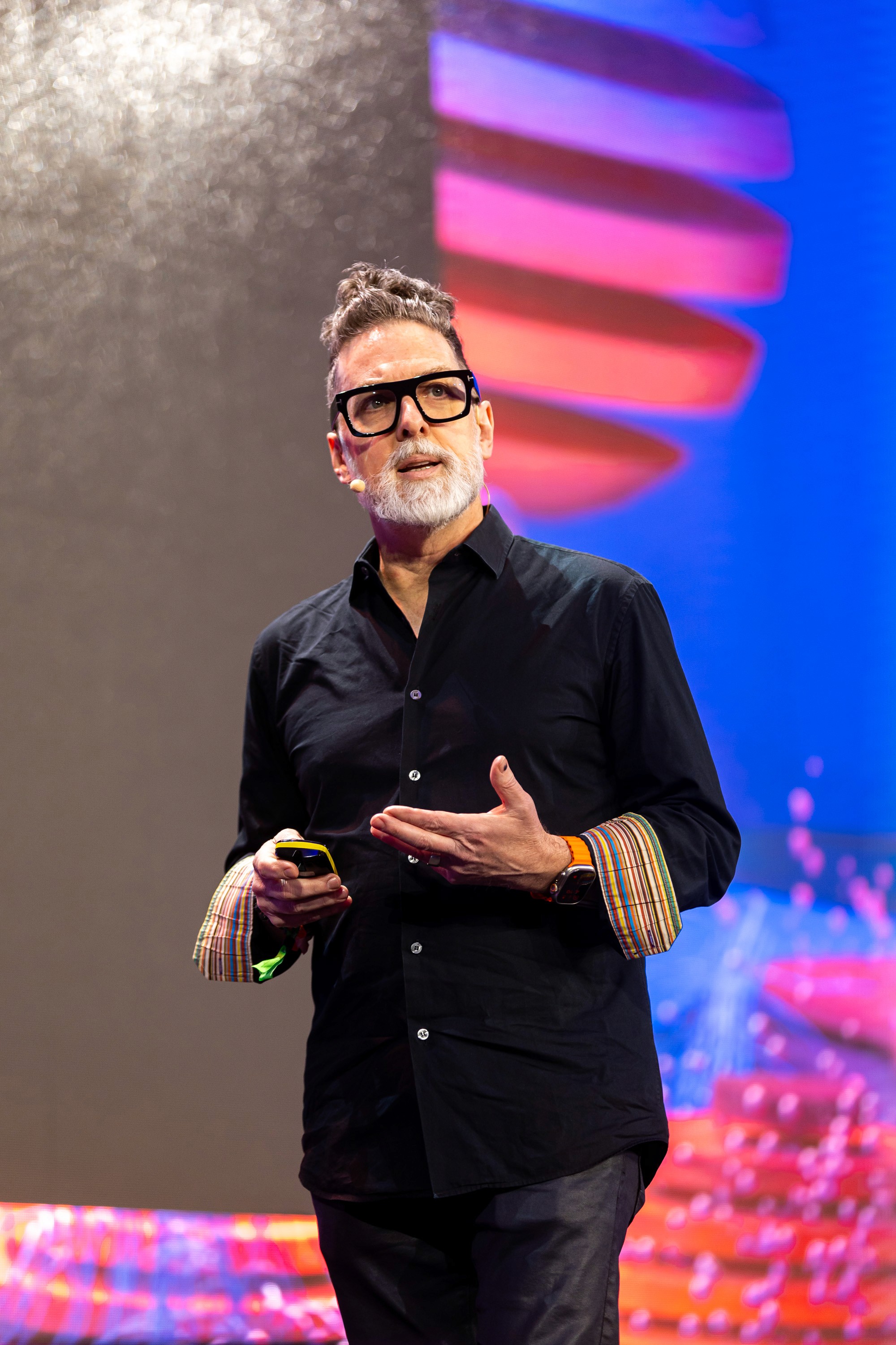 Close-up image of Neil Speaking