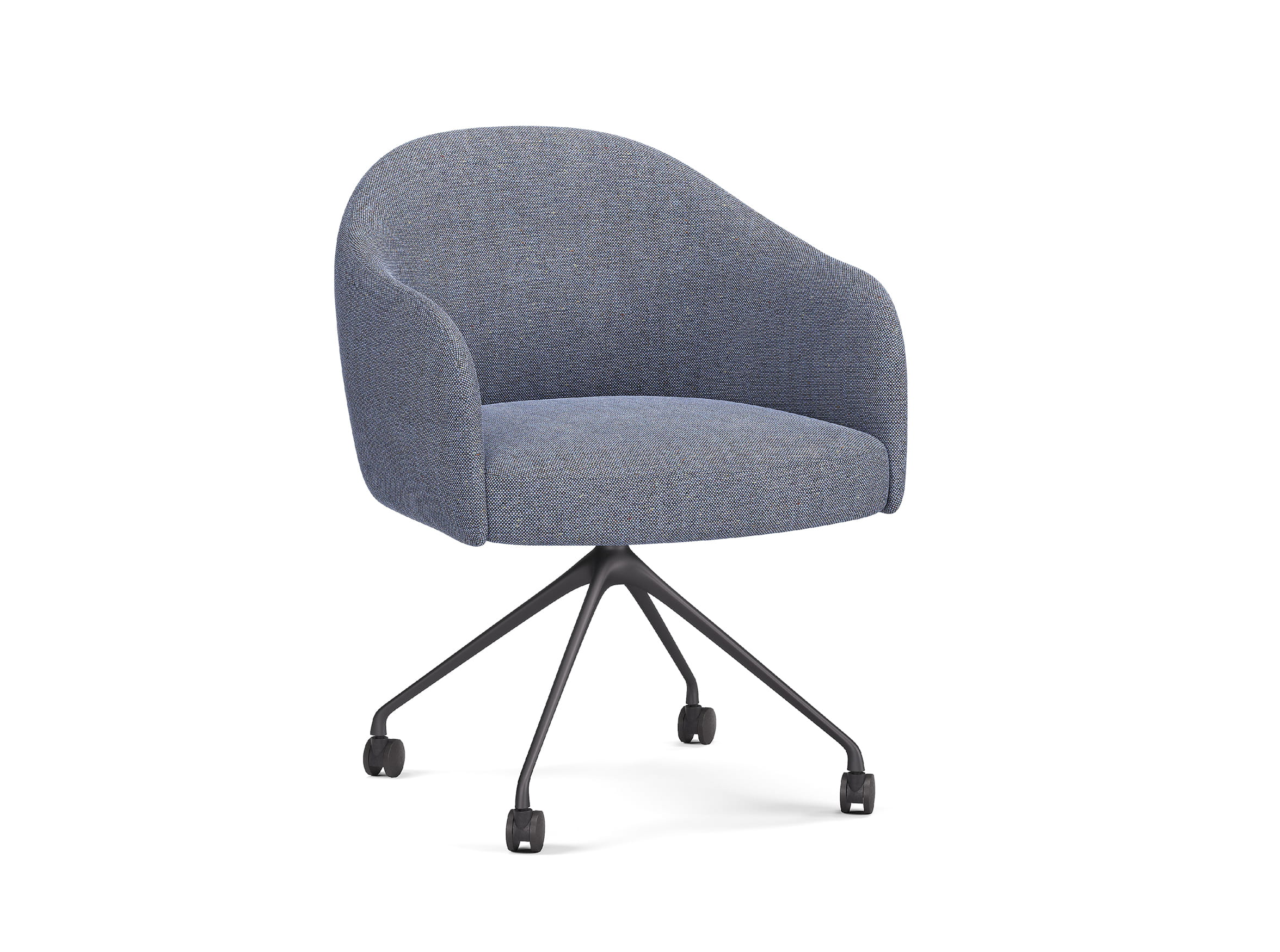 SKU-accurate 3D render of office chair with armrests and wheeled base