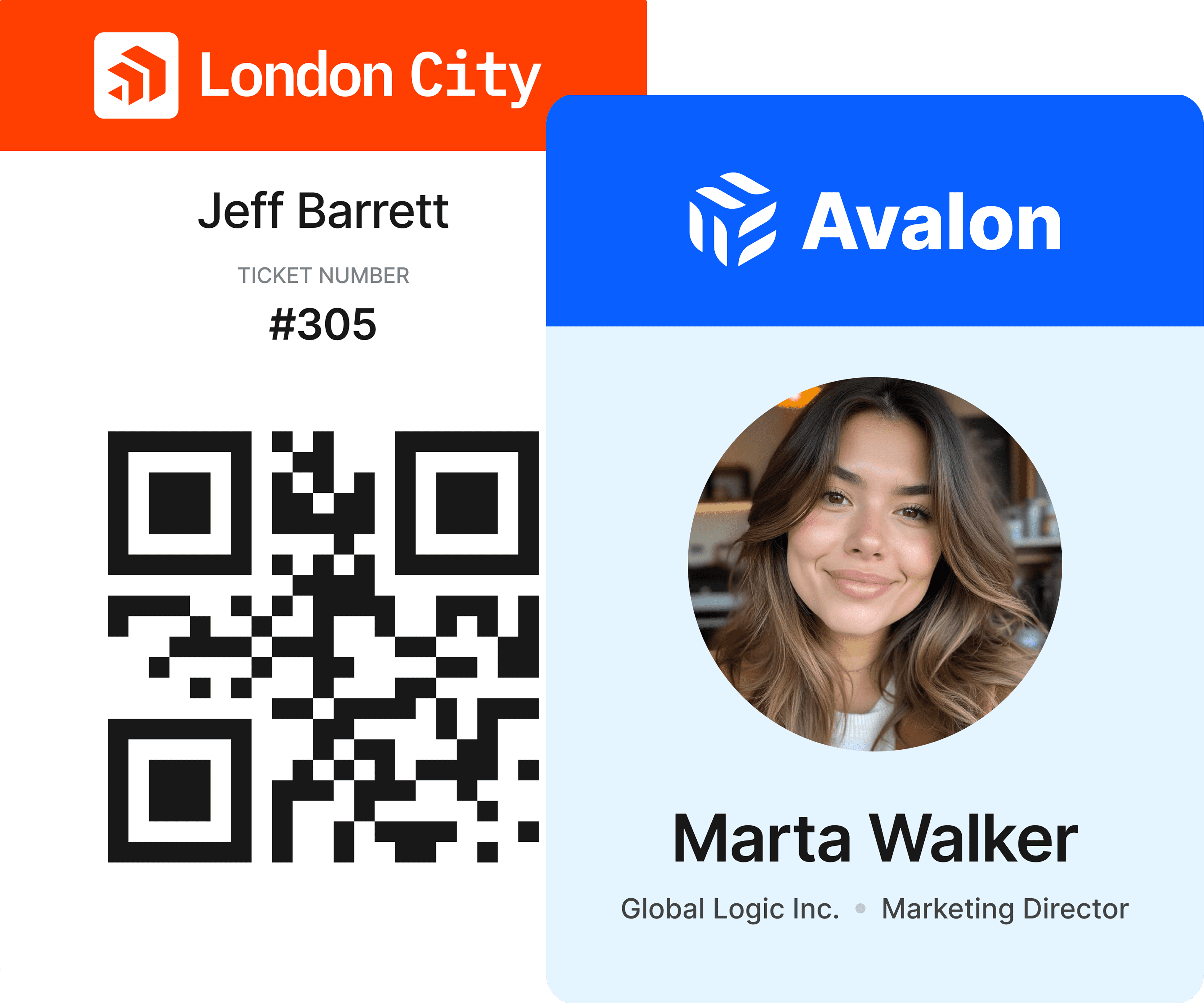 Individuelle Besucherbadges, die beim Check-in gedruckt wurden, über das anny Buchungssystem