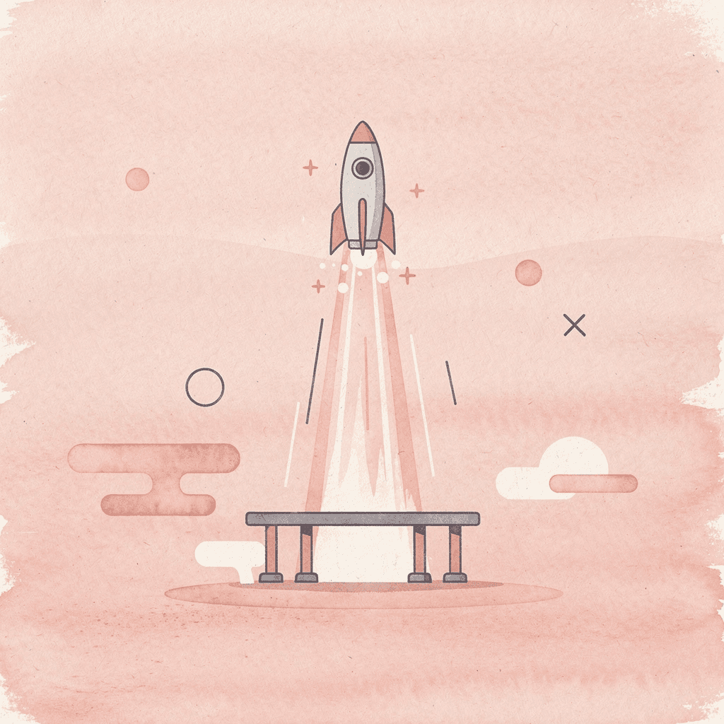 Scene of a student launching upward, representing college application success with AI counseling