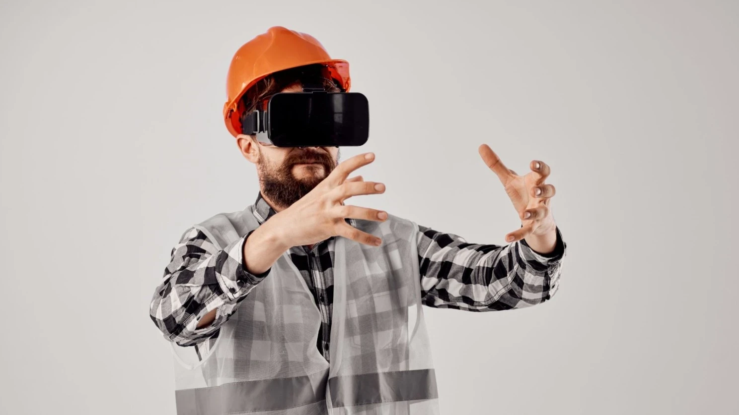 Construction Workers trying VR in the Work Process, image
