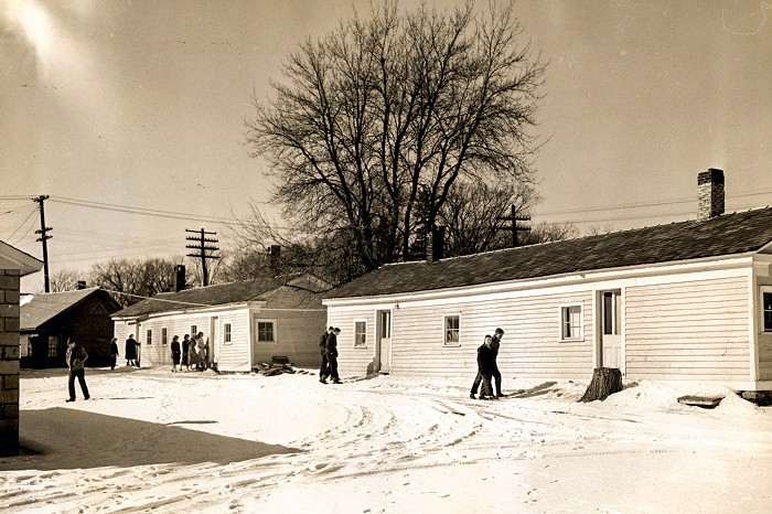 Two old railroad bunkhouses