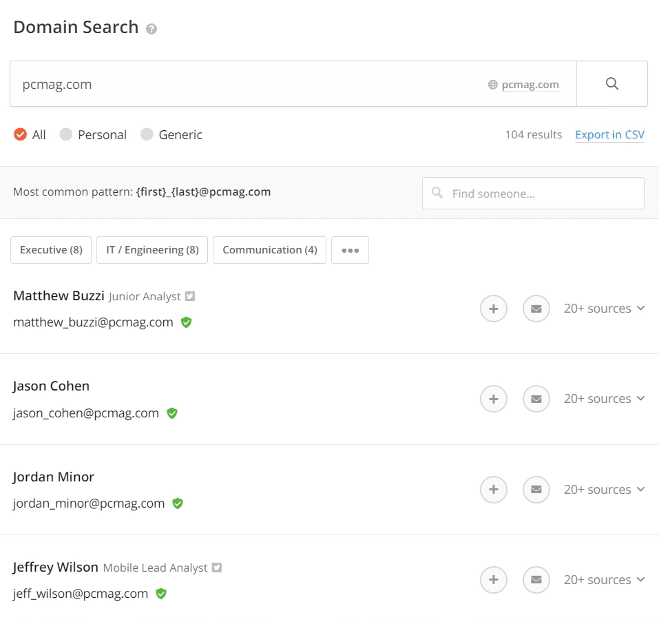 Hunter Domain search feature