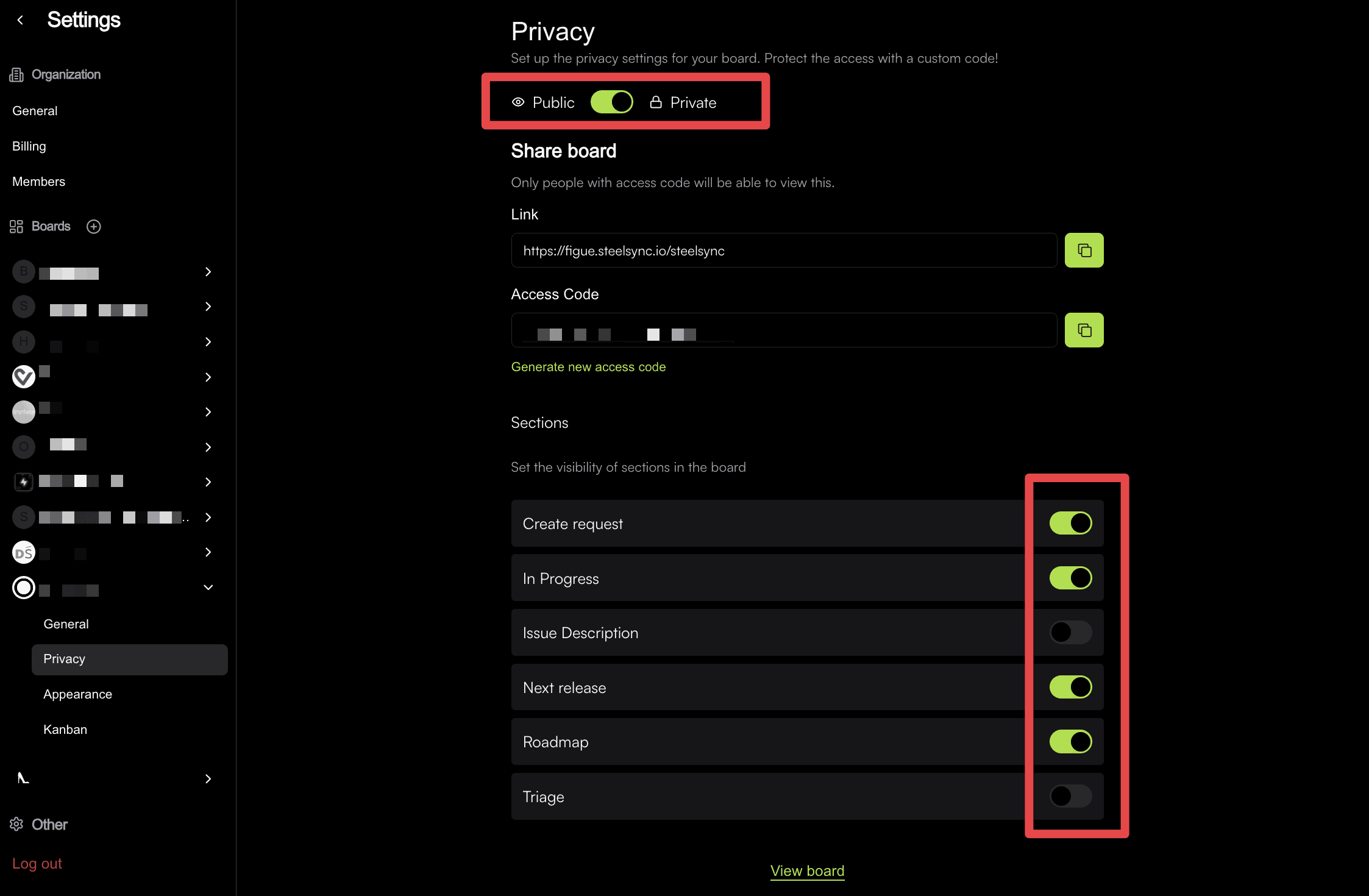 SteelSync settings privacy snapshot
