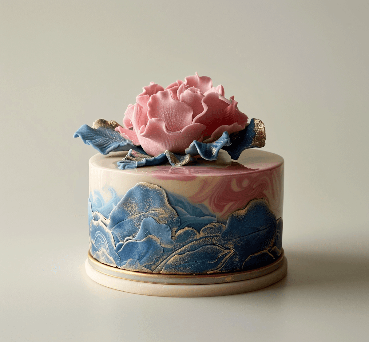 cake with flower top