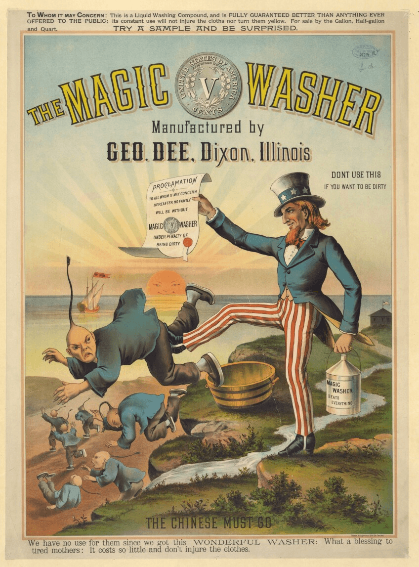 Photo credit: PBS SoCal showing a racist advertisement after the Chinese Exclusion Act