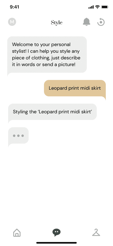Mockup of an AI conversation on mobile