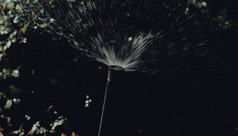Sprinkler shooting water