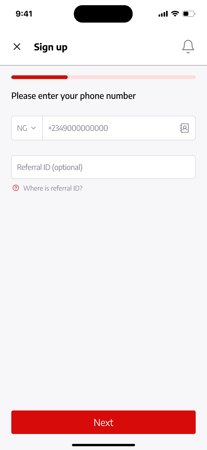 Redesigned UBA sign-in screen