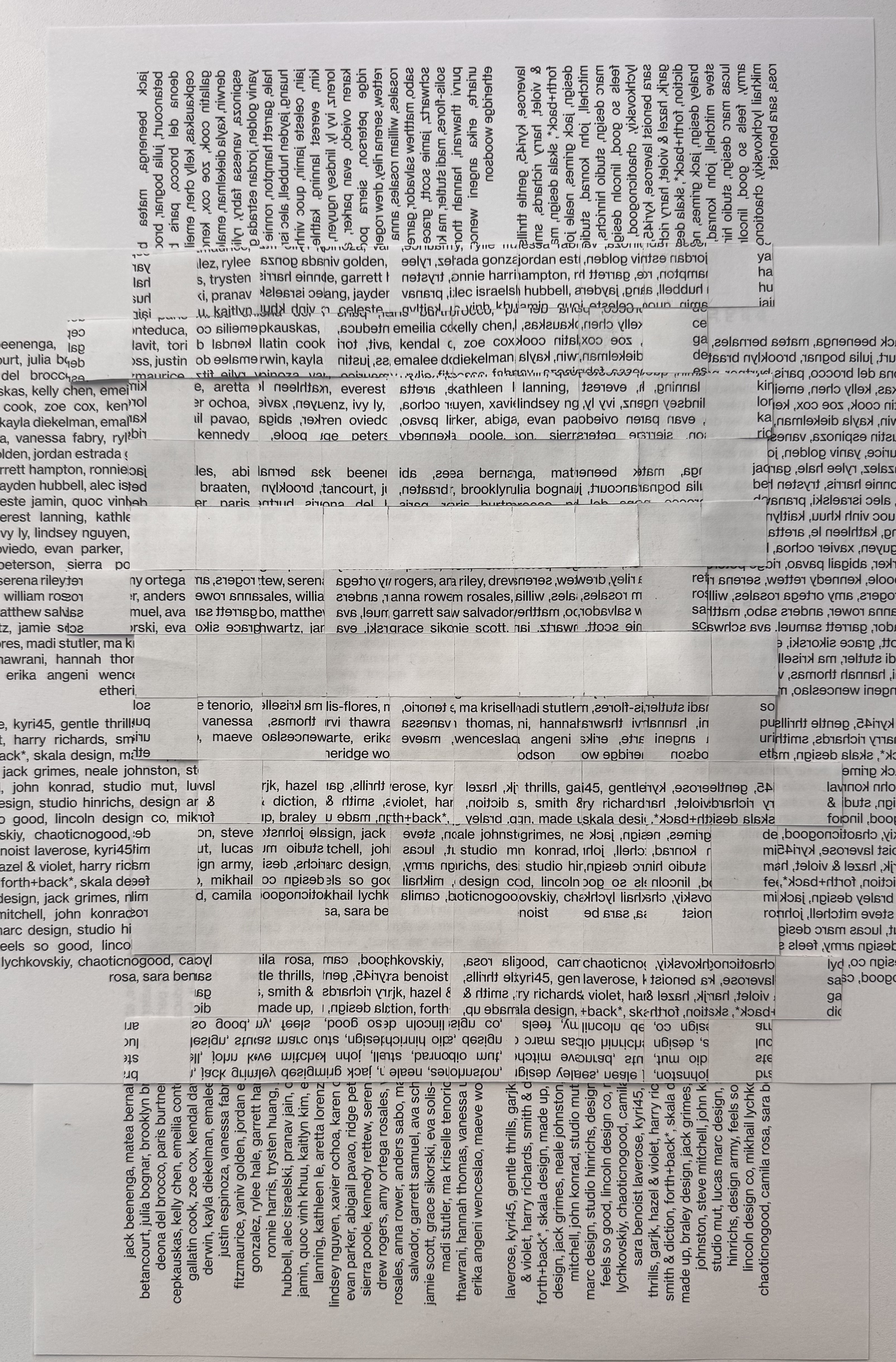 Cut paper experiment.