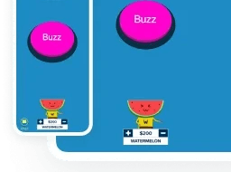 Factile buzzer game running on a phone and tablet side by side