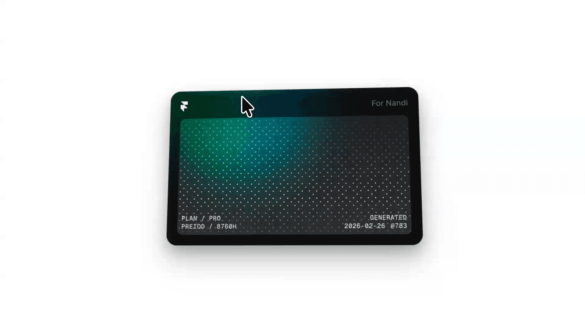 Framer digital membership card with cursor