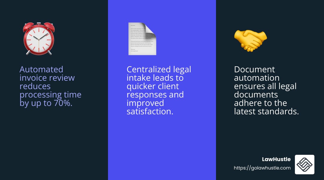 Legal Workflow Automation Benefits - legaltech legal workflow automation infographic 3_facts_emoji_blue
