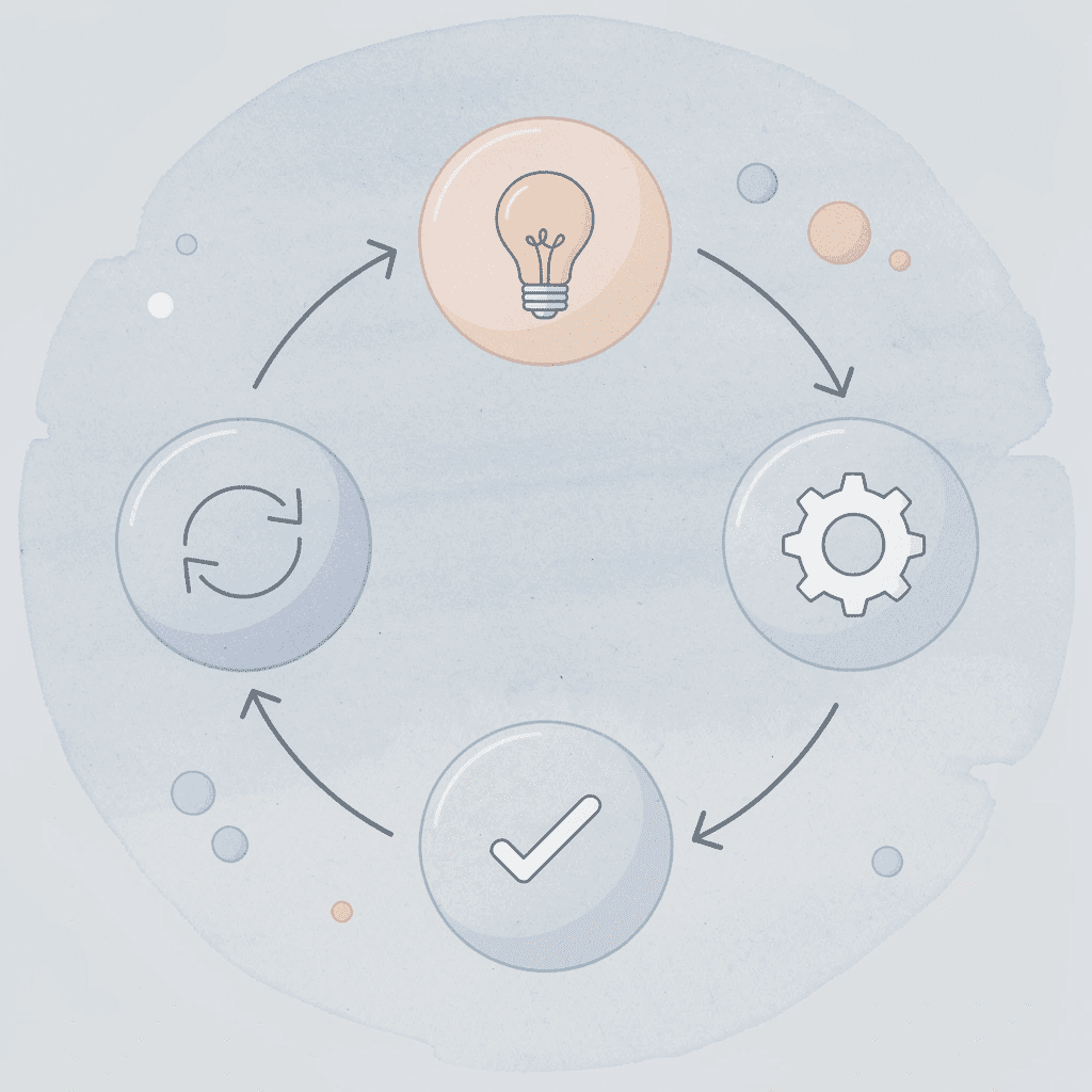 Cycle showing repeating manual work inefficiencies