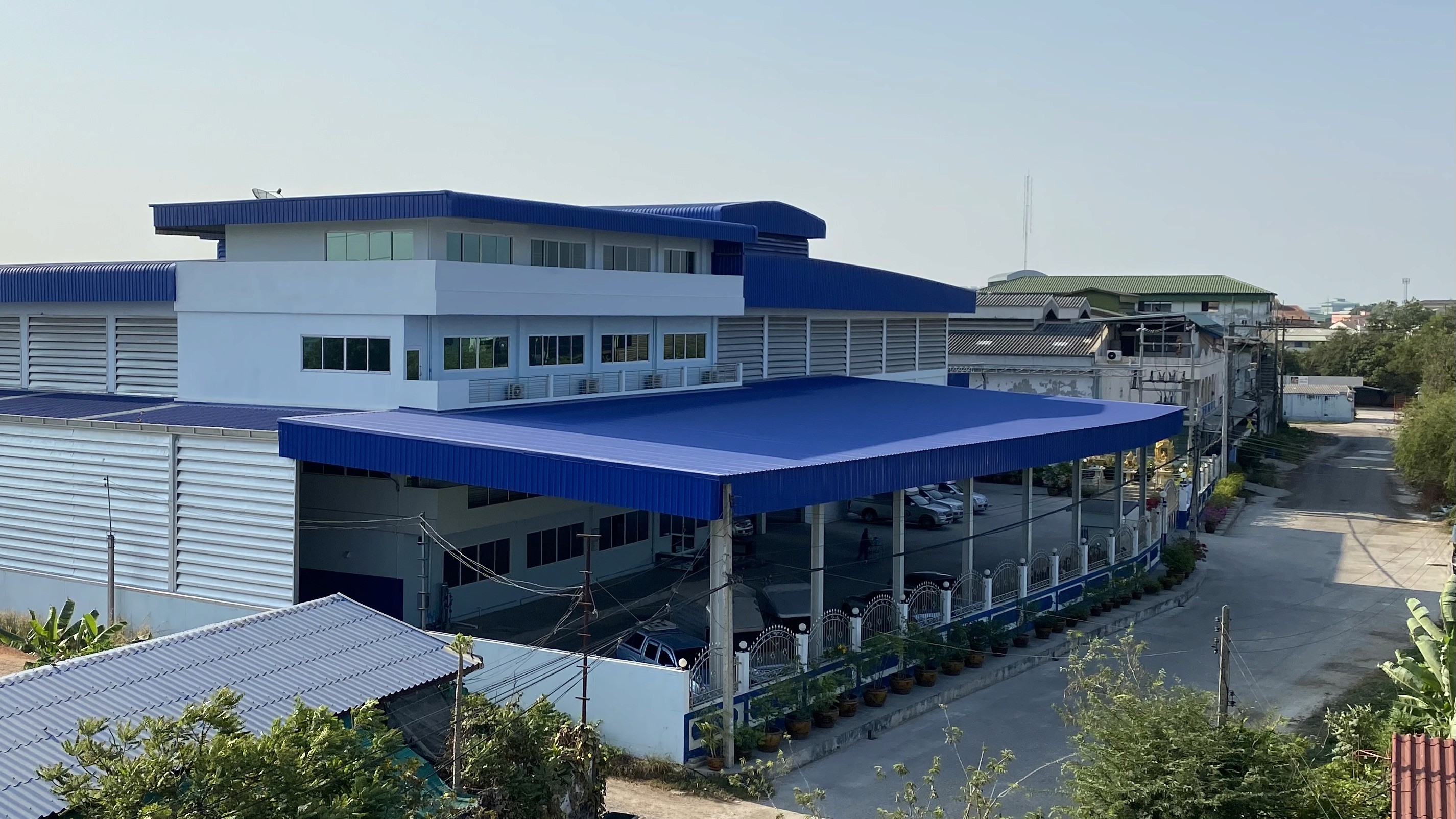 Packed plastic materials in the factory