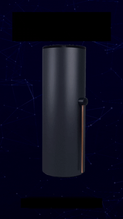 Reservoir water heater with coil heating up animation