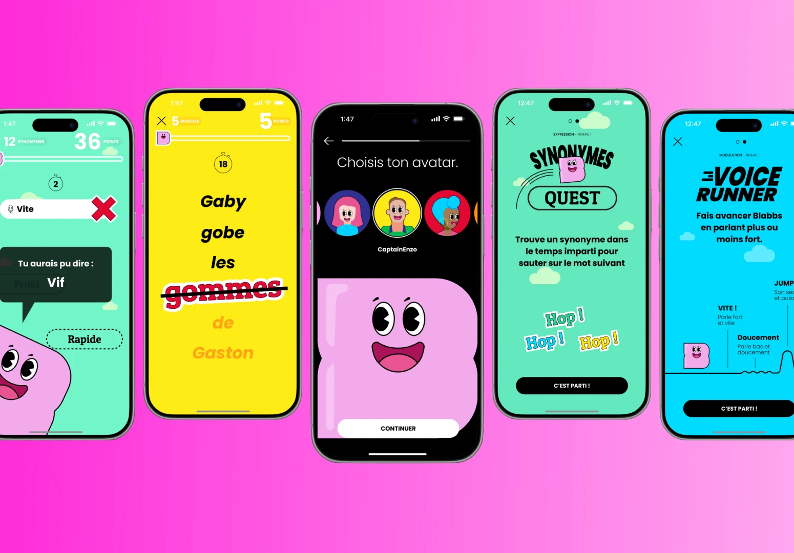 Design de l'application mobile Blabbs pour l'entraînement à la prise de parole en public