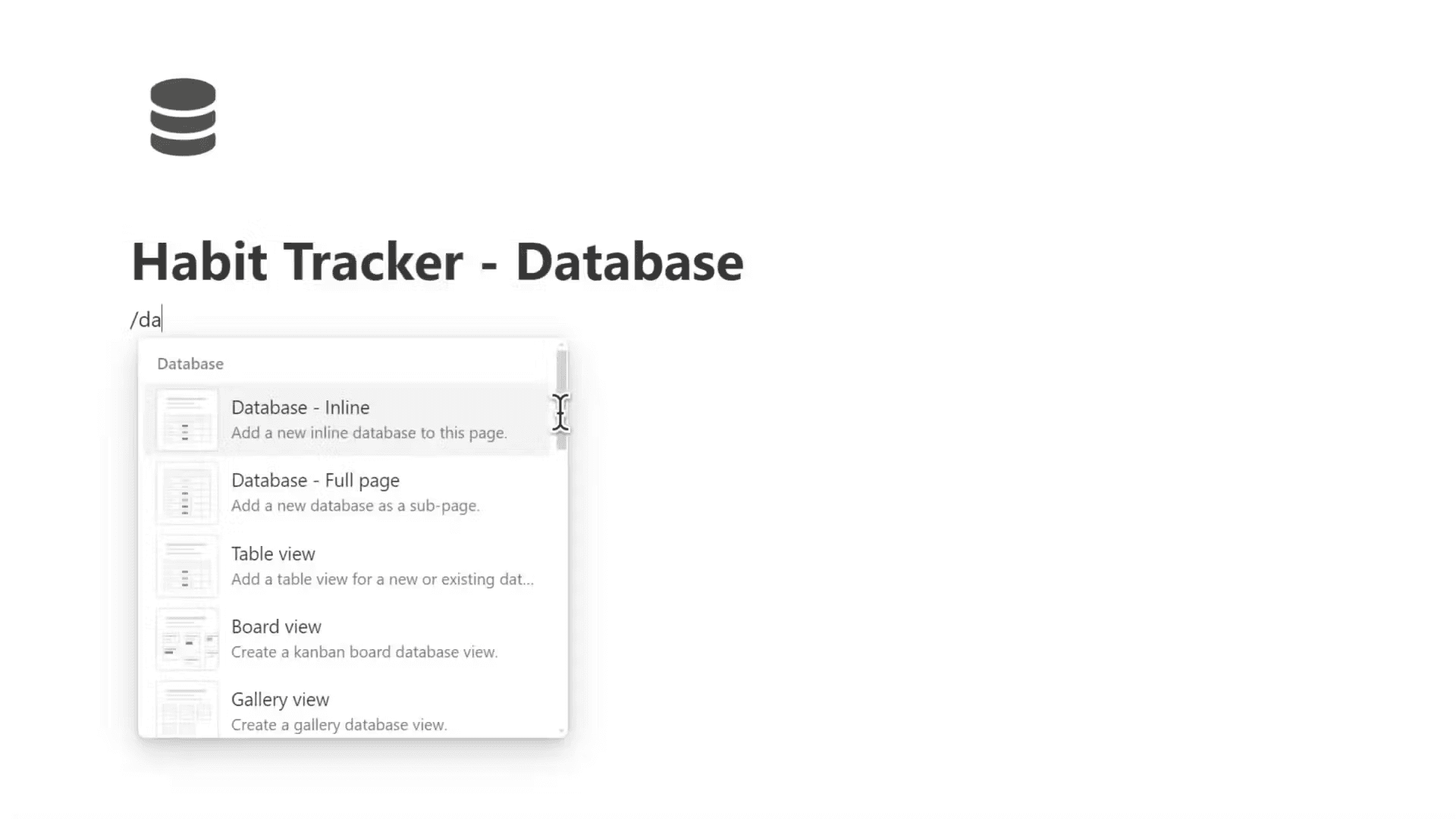 Image of Notion Habit Tracker Database