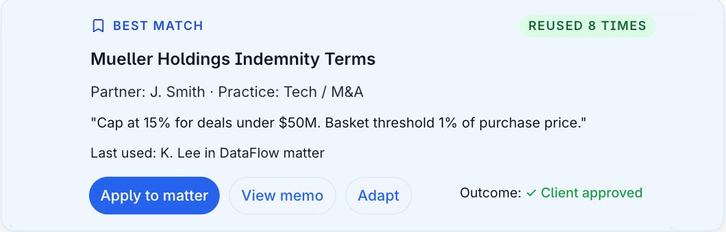 Precendent Reuse - Membria UI