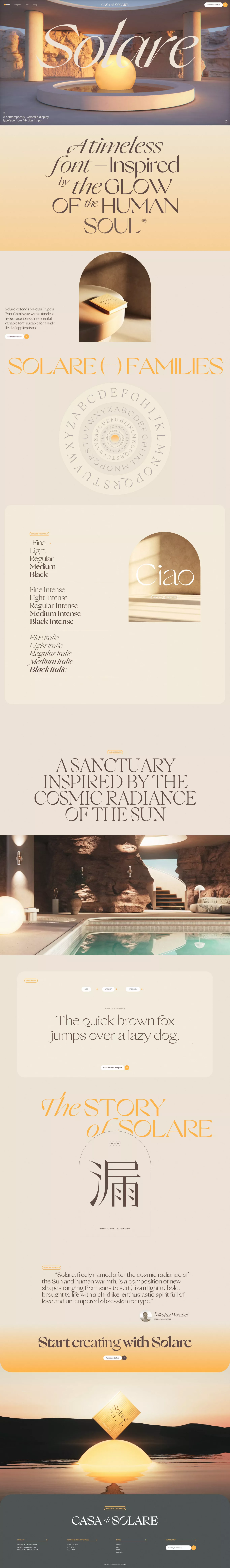 Solare other page screenshot showcasing Design and Ecommerce design
