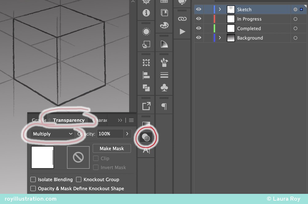 Rendering a Matte Cube in Illustrator