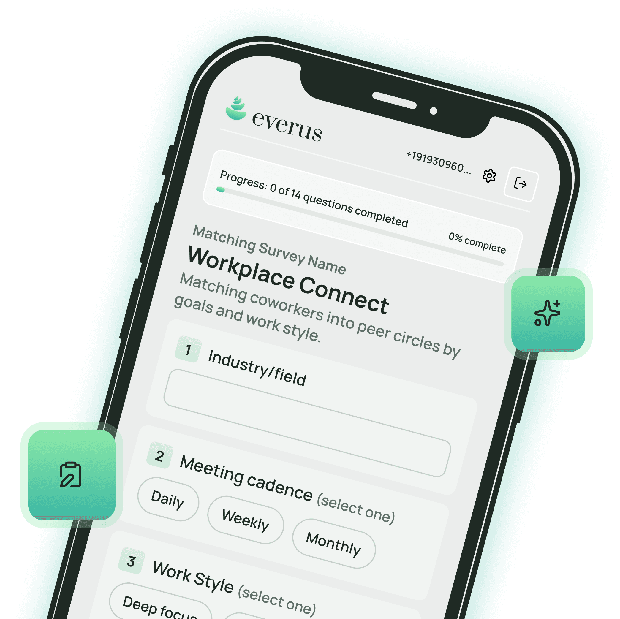 Everus survey displayed on phone