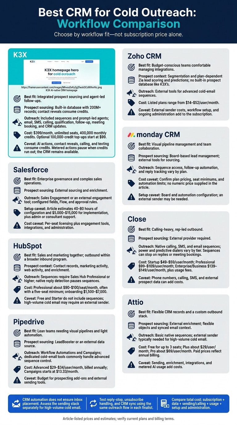 Best CRM for Cold Outreach: Workflow Comparison