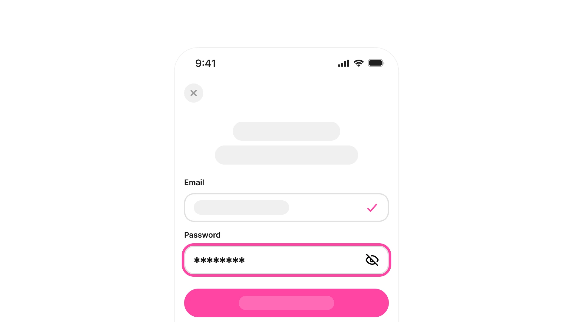 Mobile login interface with a simple form and clearly organized input fields