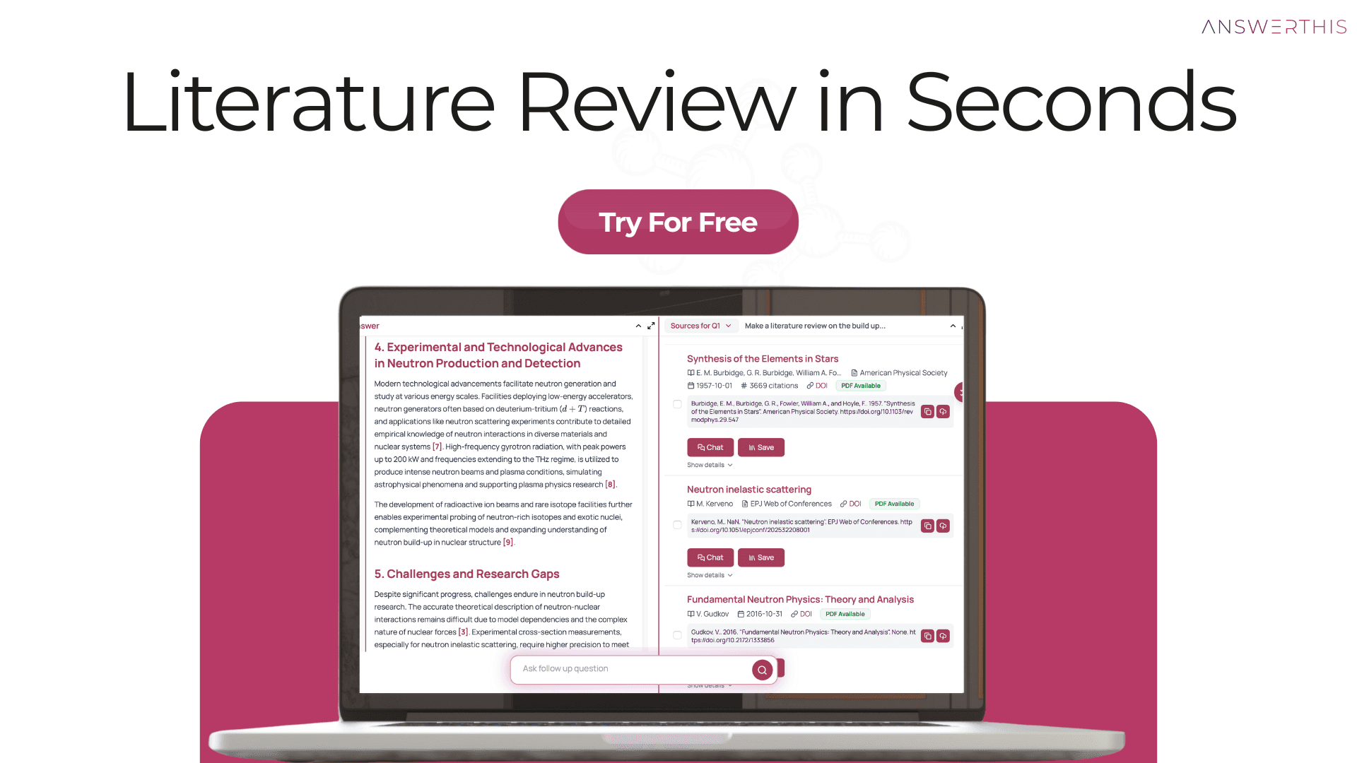 Fast Paper Search & Literature Reviews