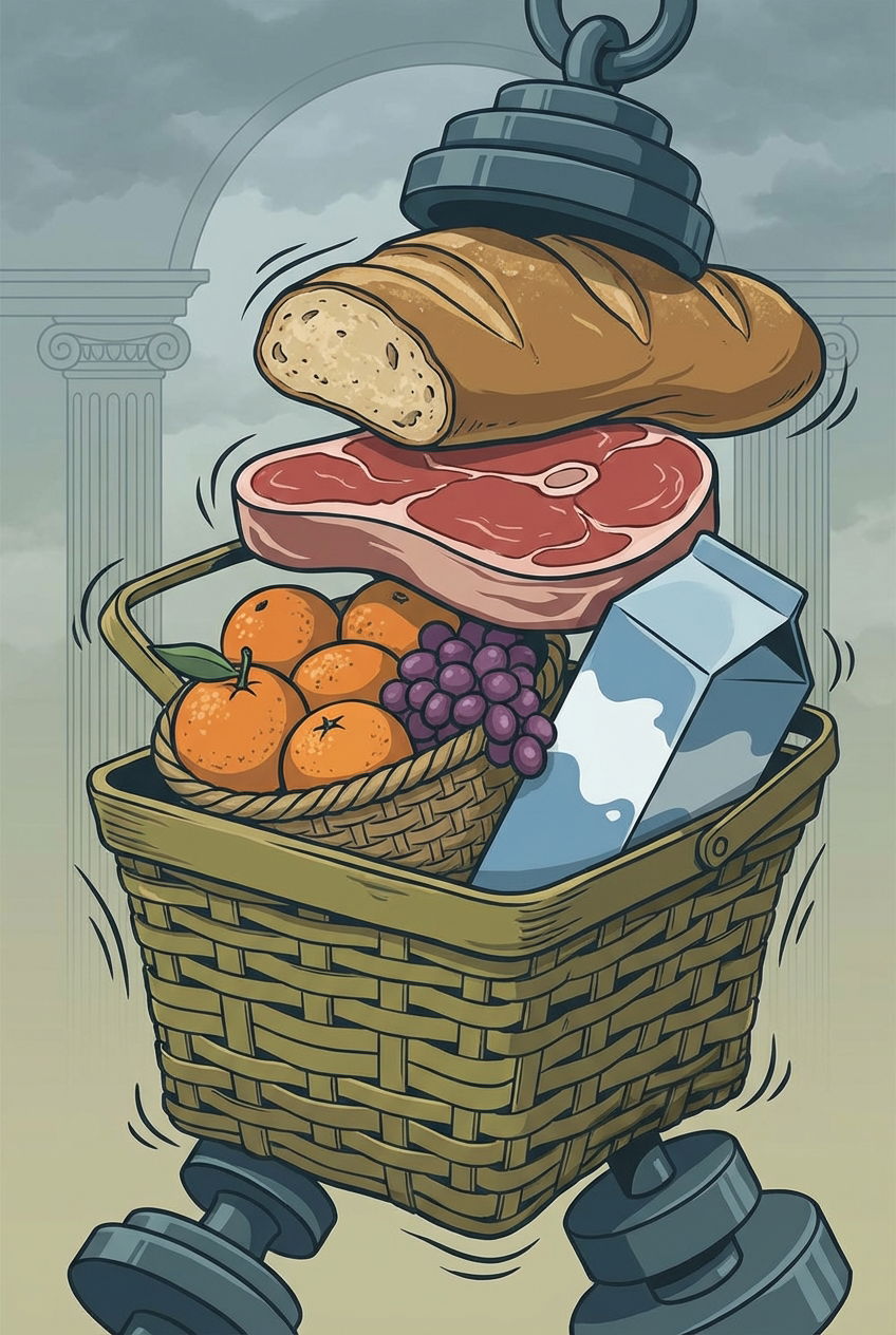 Illustration symbolizing rising food prices in Greece