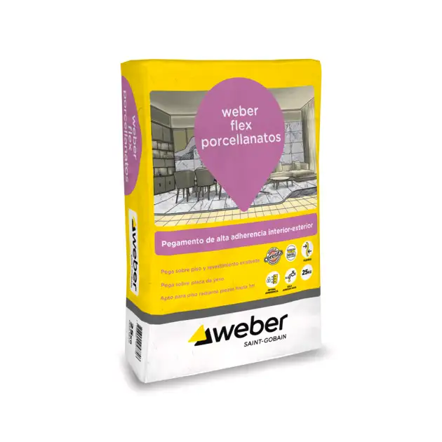 Weber Flex Porcellanato 25 kg, bolsa, vista frontal