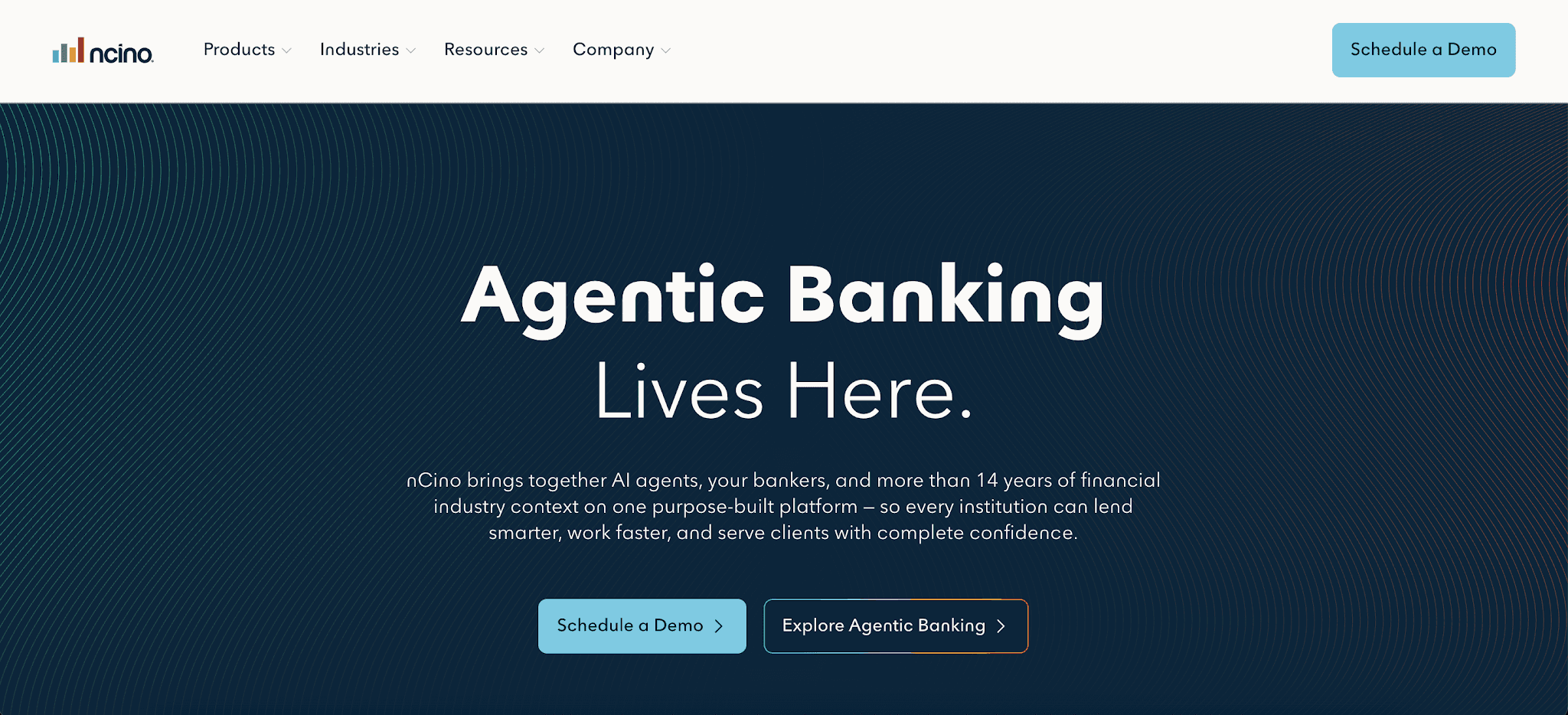 nCino Mortgage Suite web homepage