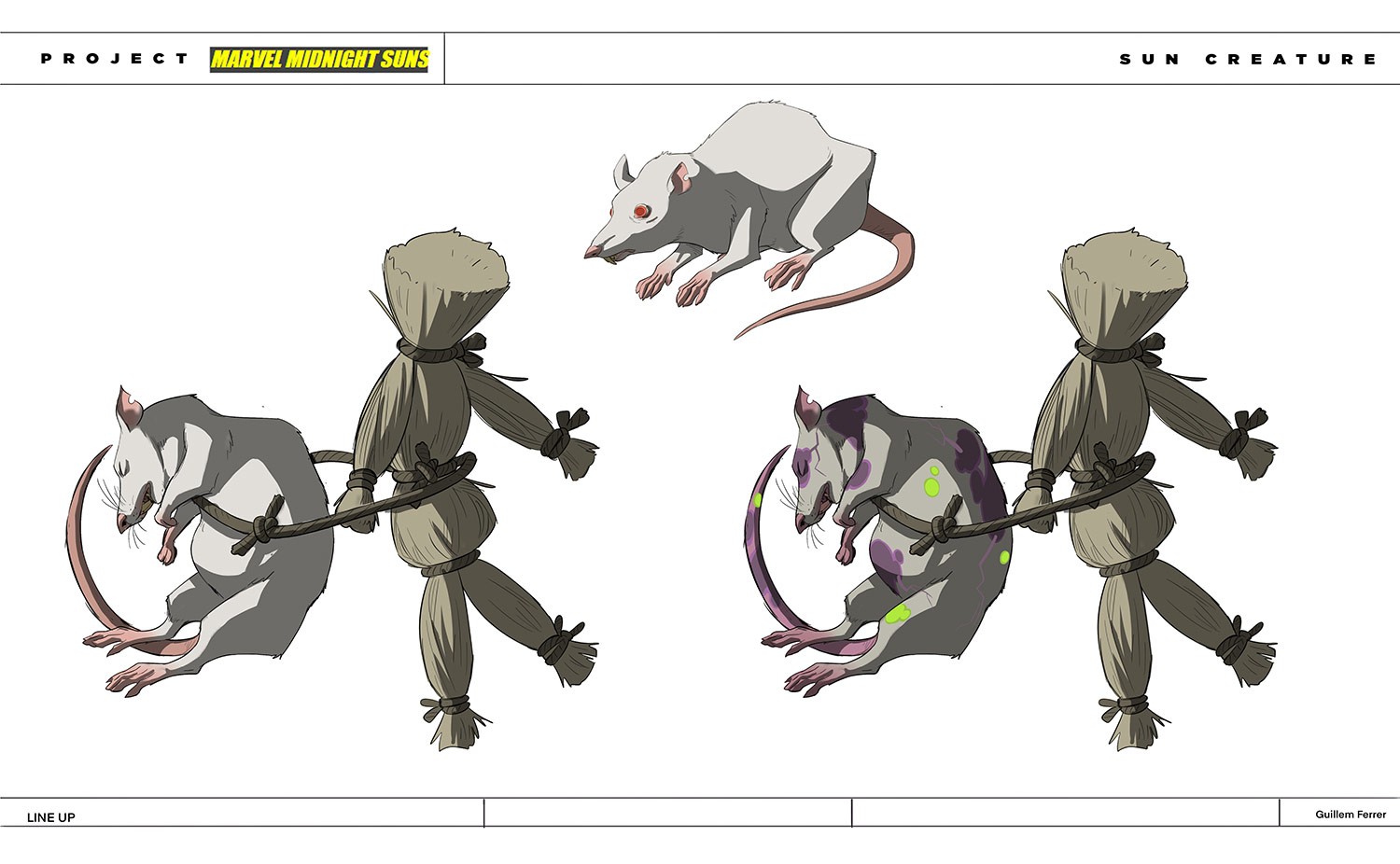 Designs for the Witchcraft Rat and Dummy, used as creepy and mystical props in the film, adding an eerie and fantastical element.