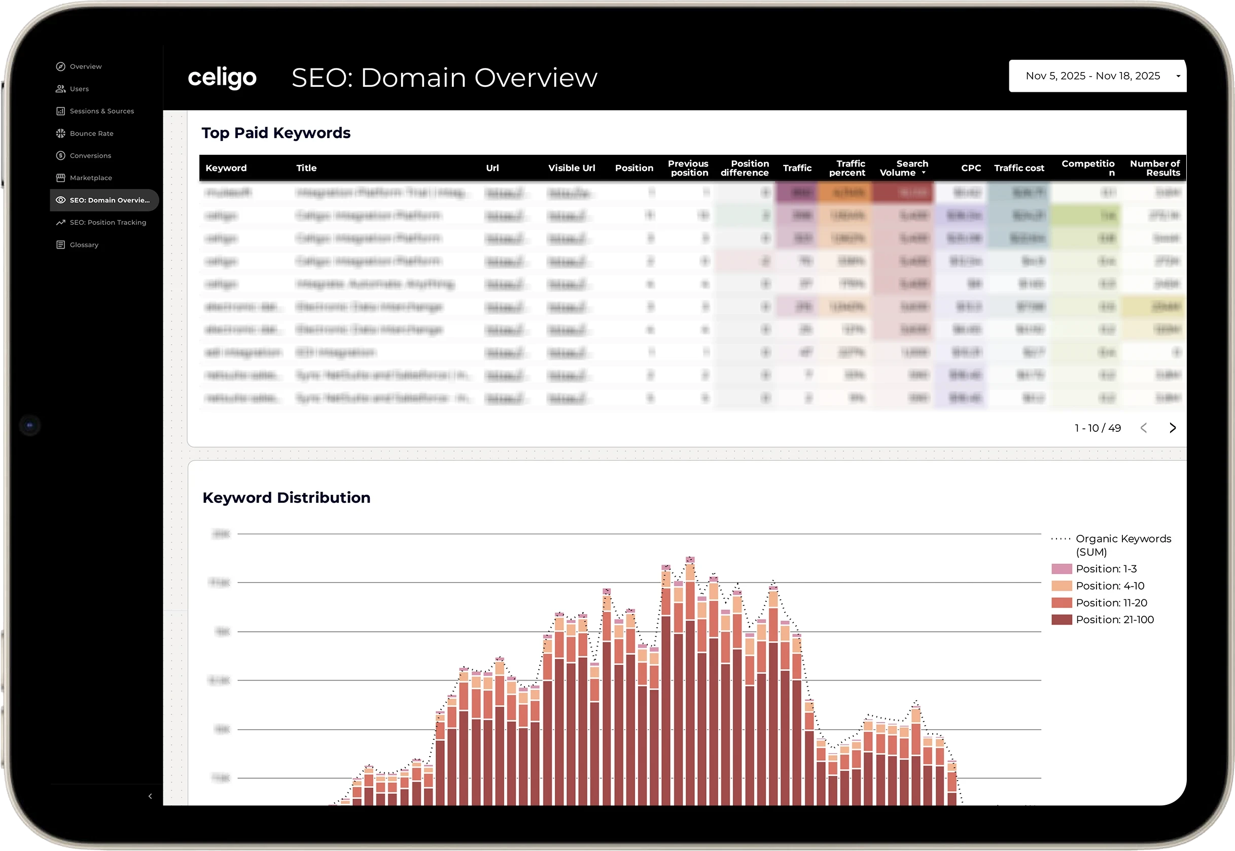 Dashboard: SEO Domain Overview bottom