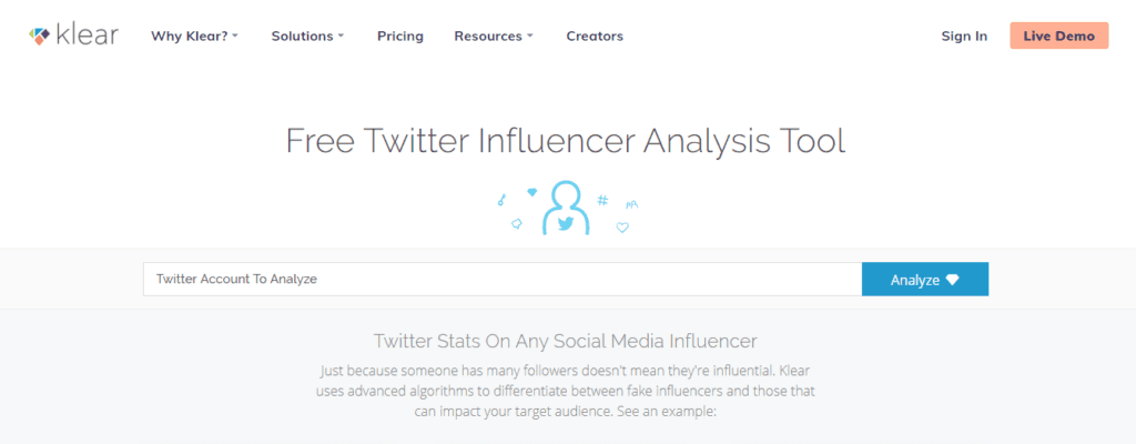 Klear Twitter Analytics Tools