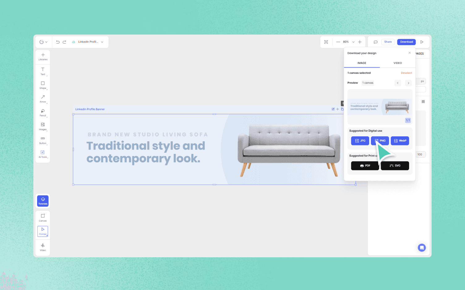 how to download LinkedIn Profile Banner in Glorify