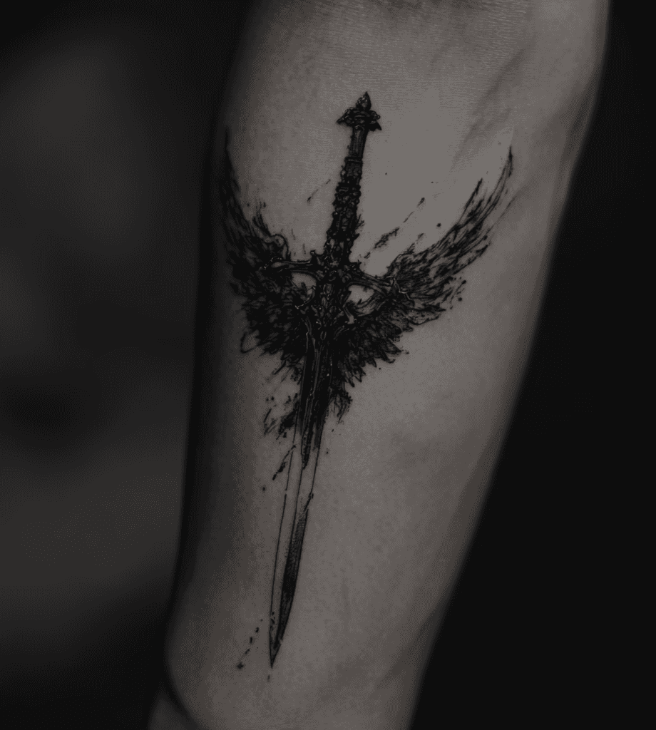 Sword with wings Tattoo