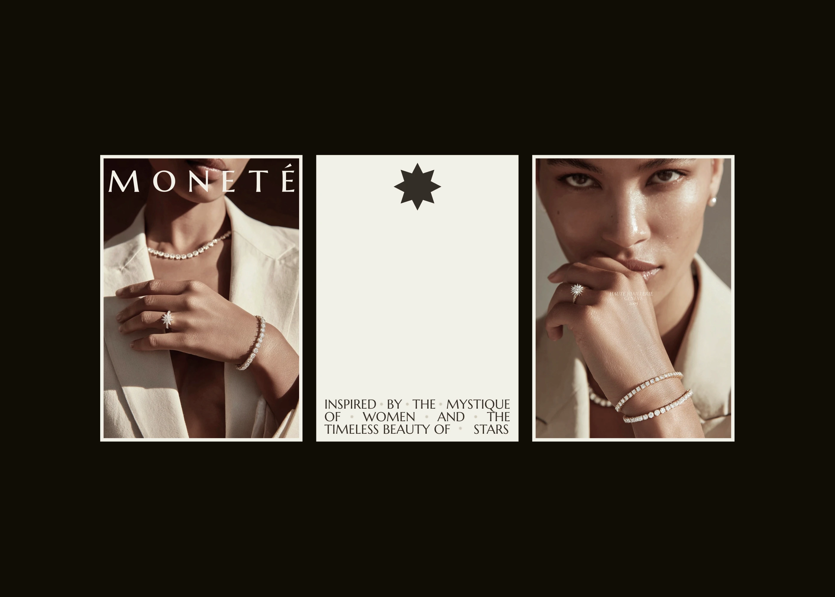 Editorial campaign poster for luxury jewelry brand