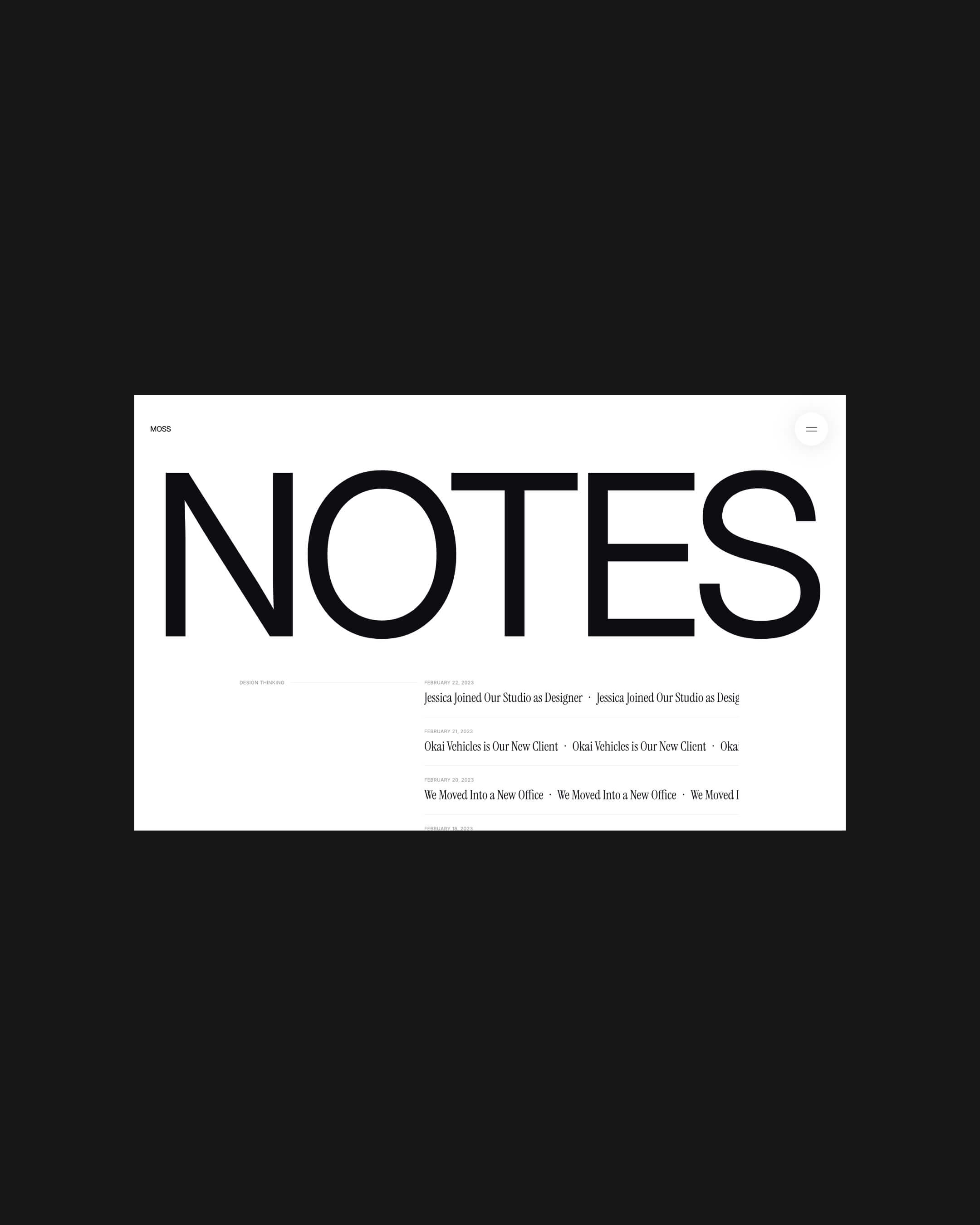 Moss Webflow Portfolio Template