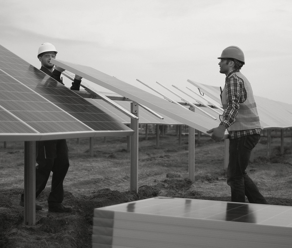 Solar power plant construction 