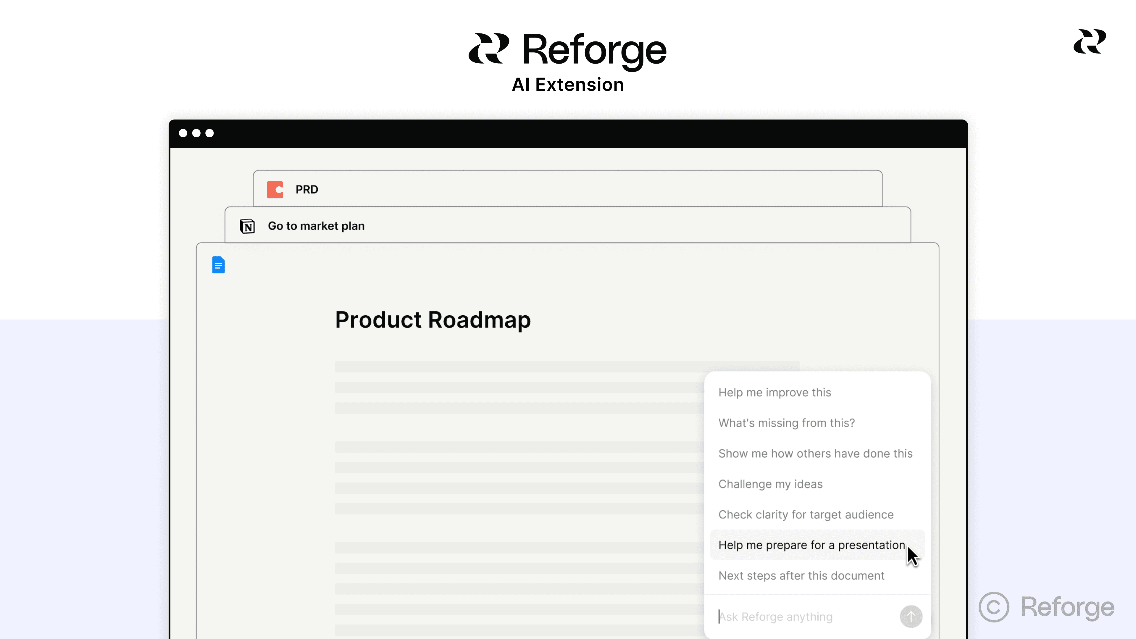 Reforge Extension AI